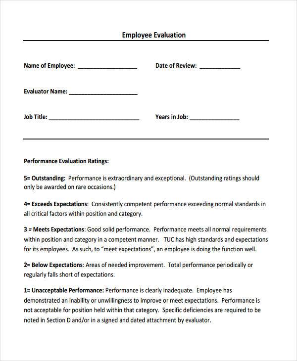 FREE 8  Sales Evaluation Forms PDF MS Word