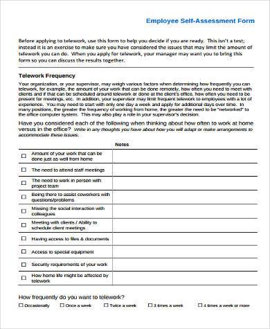 employee self assessment form eample1