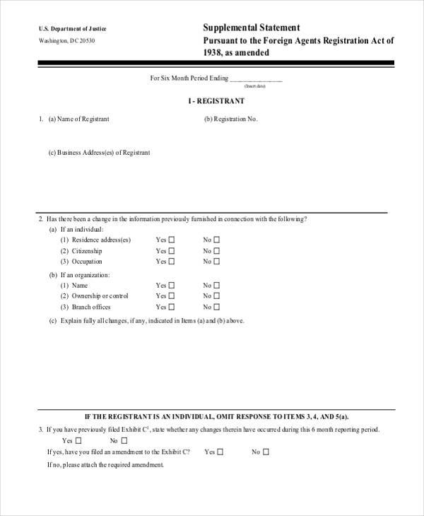 employee supplemental statement form