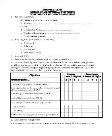 employer survey form in pdf