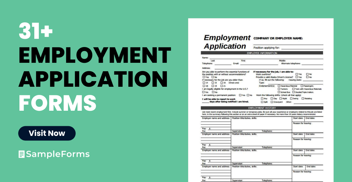 employment application forms
