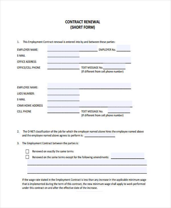 Work Permit Renwal Form.pdf FREE 9+ Sample Employment Renewal Forms in PDF | MS Word