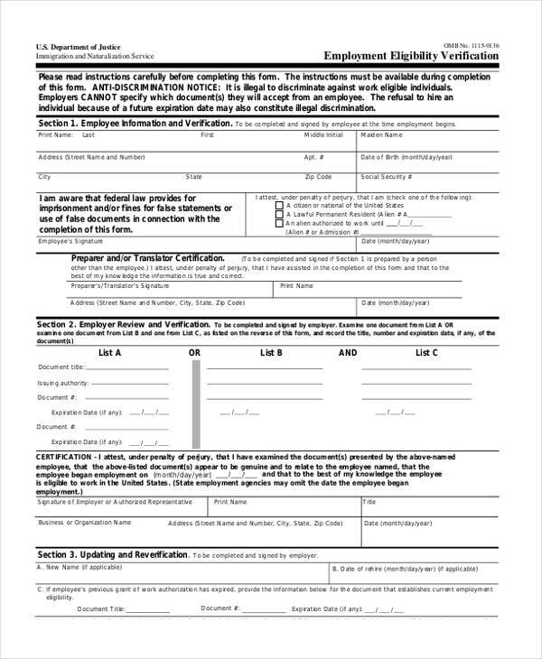 FREE 9+ Sample Employment Verification Forms in PDF  MS Word