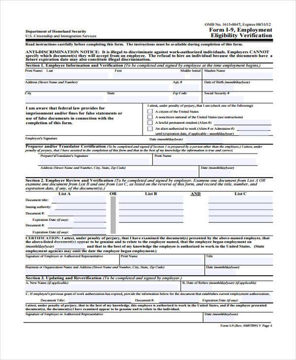 Free 50+ Employment Forms In Pdf 