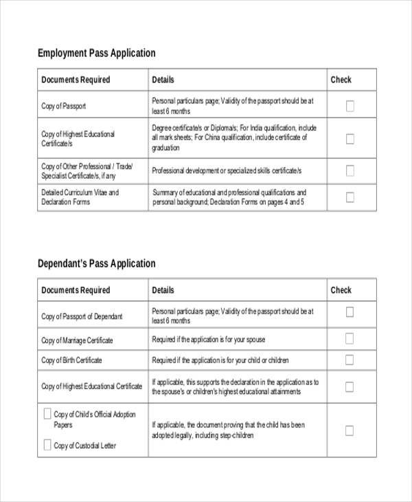 employment pass application form in pdf