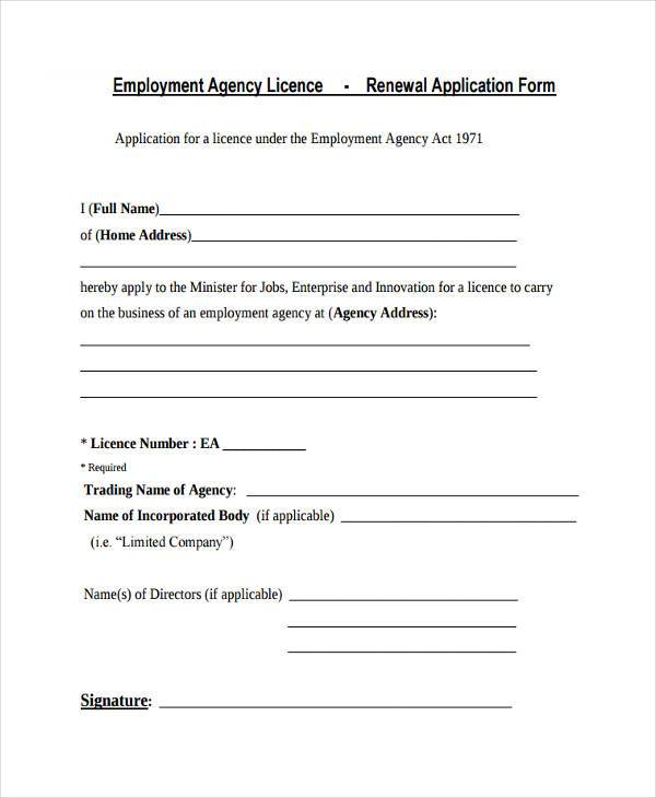 FREE 9+ Sample Employment Renewal Forms in PDF MS Word