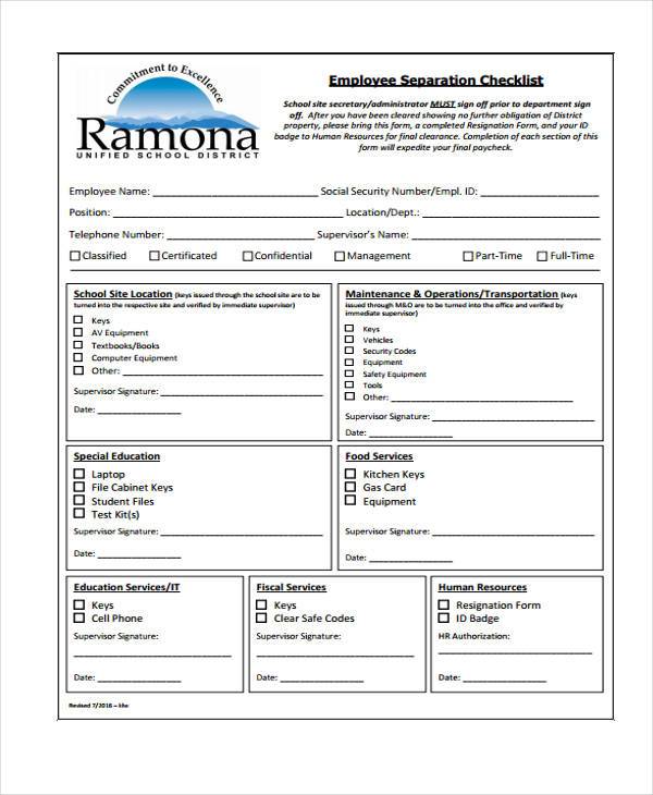 employment separation checklist form1