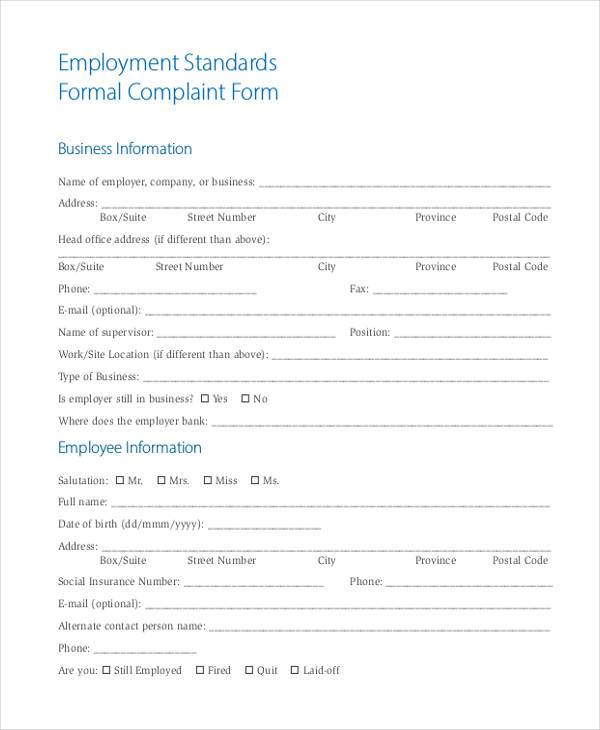 employment standards formal complaint form1
