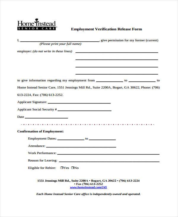 employment verification release form2