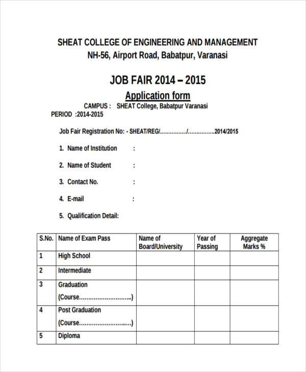 FREE 9+ Job Fair Registration Forms in PDF MS Word