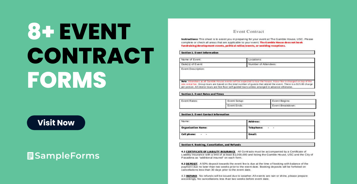 event contract form