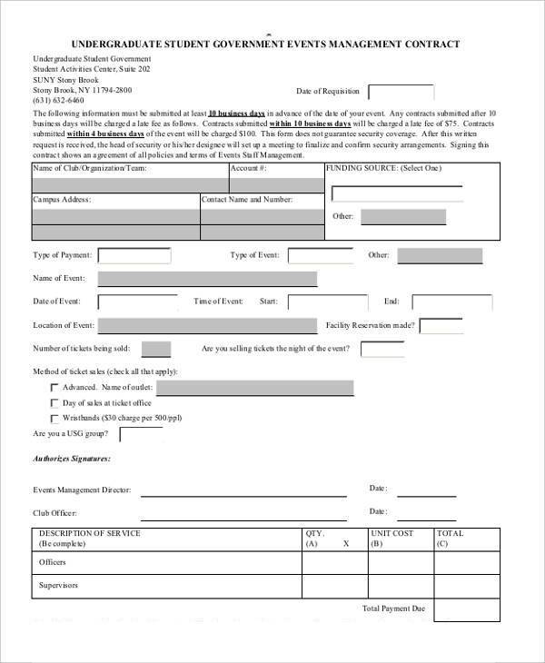 FREE 12+ Event Contract Form Samples, PDF, MS Word, Google Docs