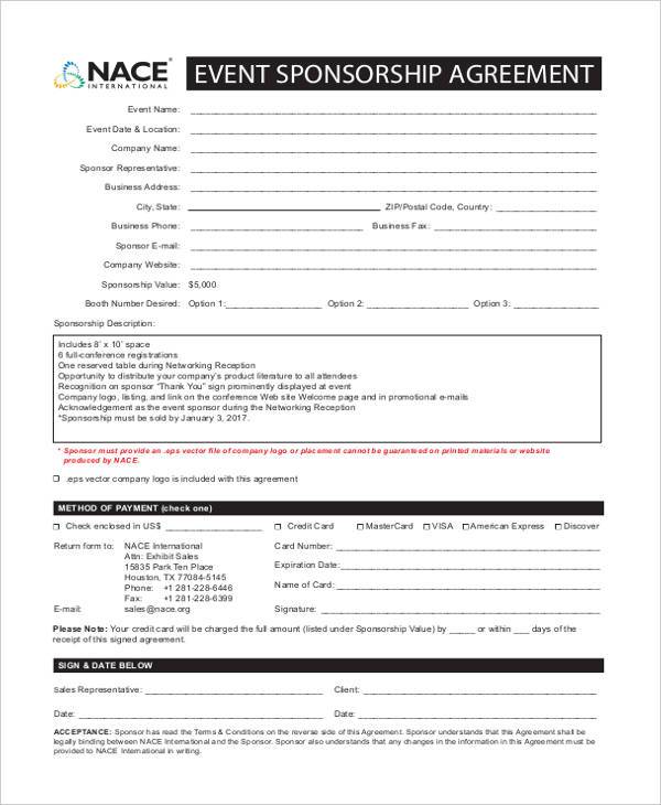 Sample Event Sponsorship Agreement Template Classles Democracy