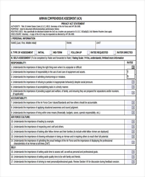 example air force feedback form