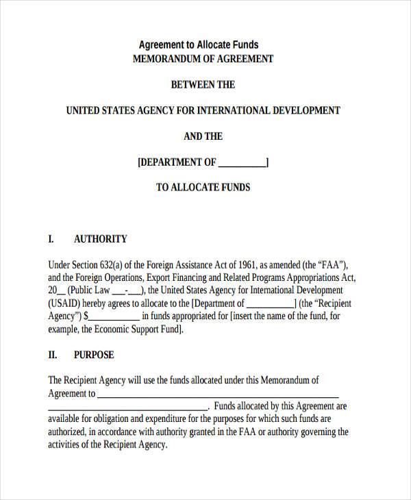 FREE 7+ Sample Allocation Agreement Forms in PDF | MS Word