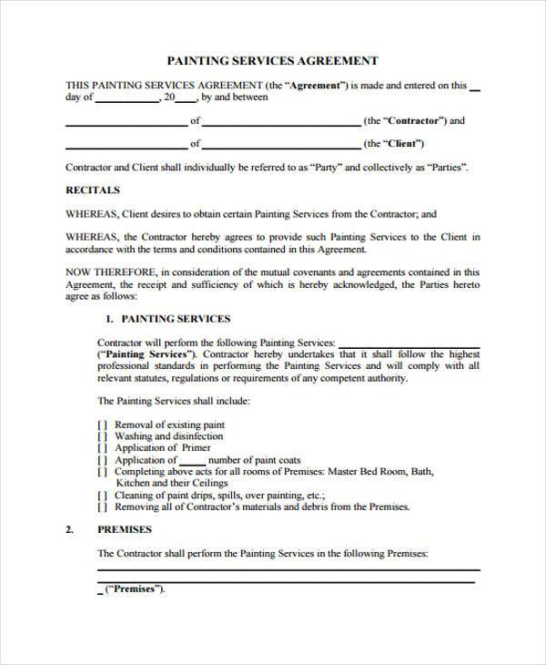 example of service contract agreement form