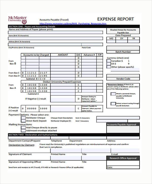 expense report approval form