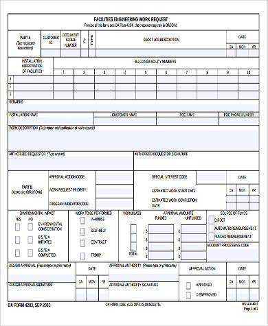 FREE 9+ Sample Work Request Forms in PDF | MS Word