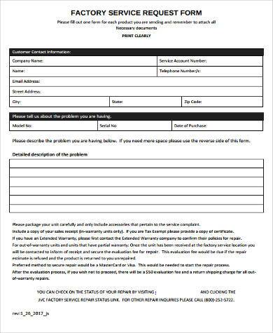 FREE 12+ Service Request Form Samples, PDF, MS Word, Google Docs