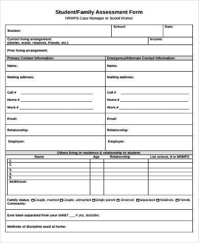 family assessment form example1