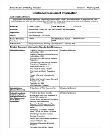 family day care risk assessment form