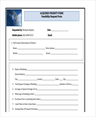 feasibility request form in pdf
