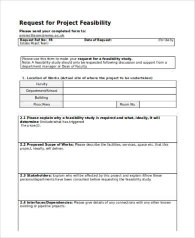 feasibility request form in word format