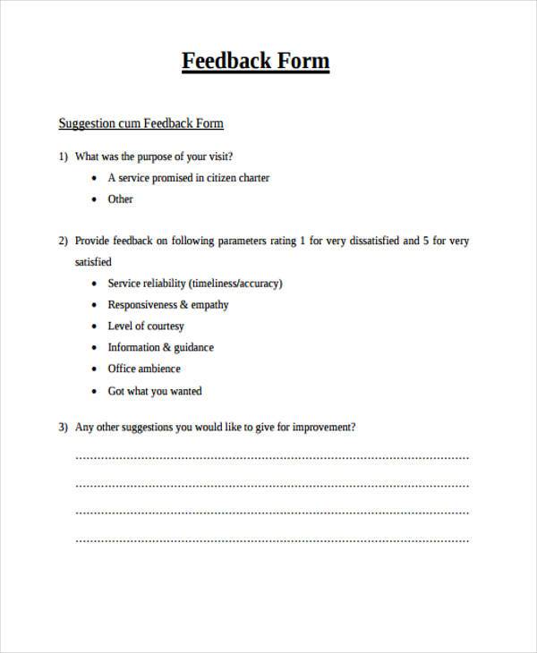 FREE 8+ Sample Performance Feedback Forms in PDF | MS Word