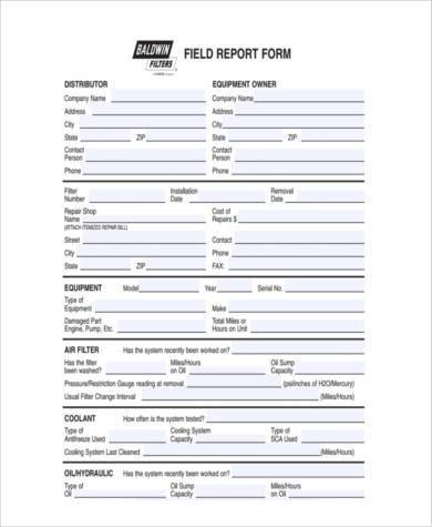 field service report form