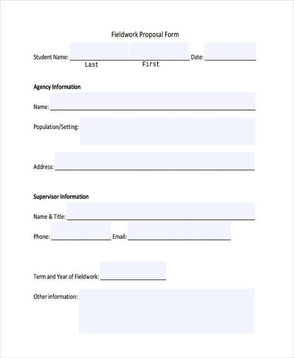 field work proposal form