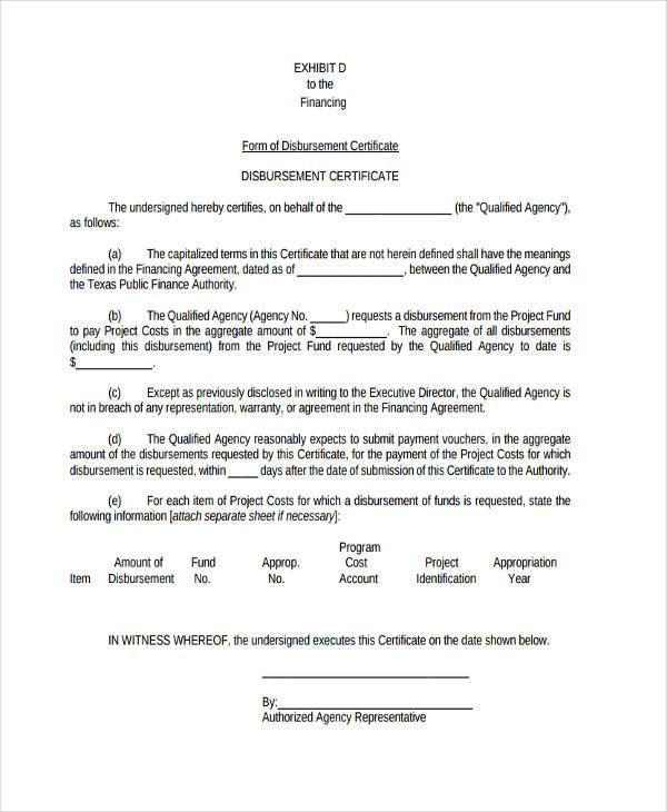financial contract form example