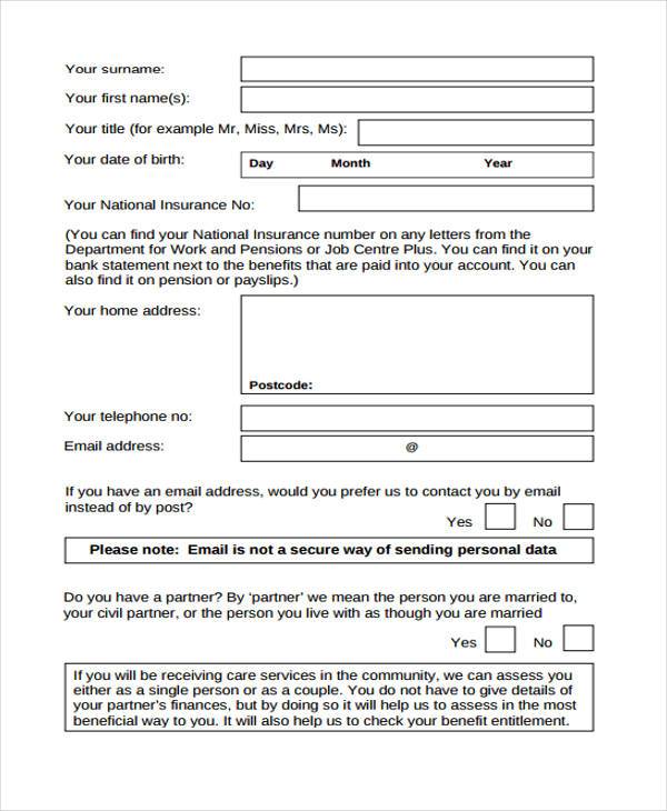 financial risk assessment form1