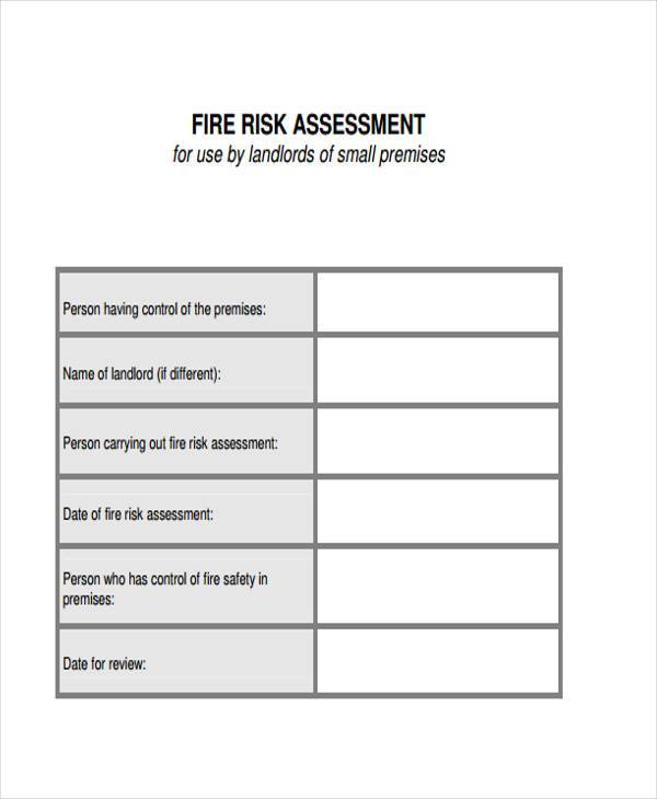 fire risk assessment form example1