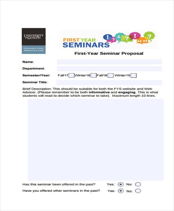 first year seminar proposal form