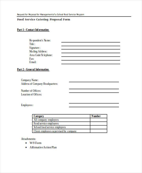 FREE 9+ Catering Proposal Forms in PDF | MS Word | Excel