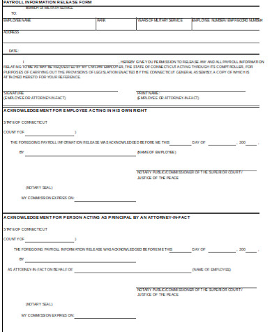 FREE 9+ Sample Employee Release Forms in PDF | MS Word | Excel