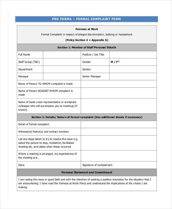 formal harassment complaint form1