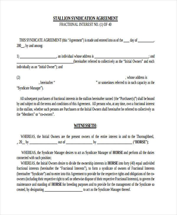 Radio Syndication Agreement Template