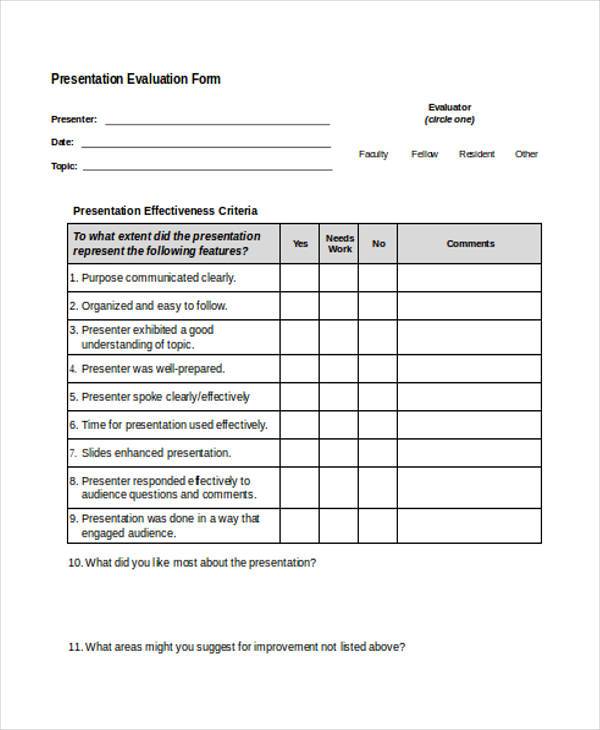 formal presentation evaluation form1
