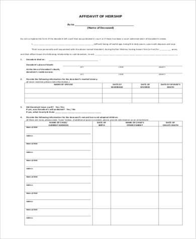free affidavit of heirship form1