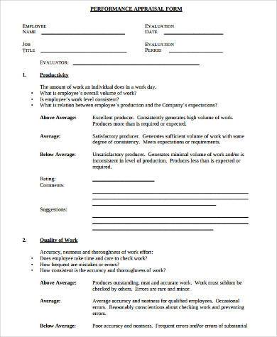 free appraisal form in pdf