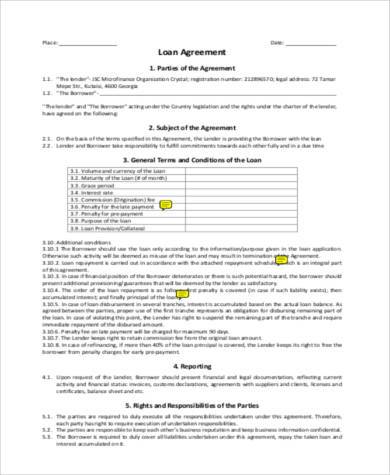 free basic loan agreement form