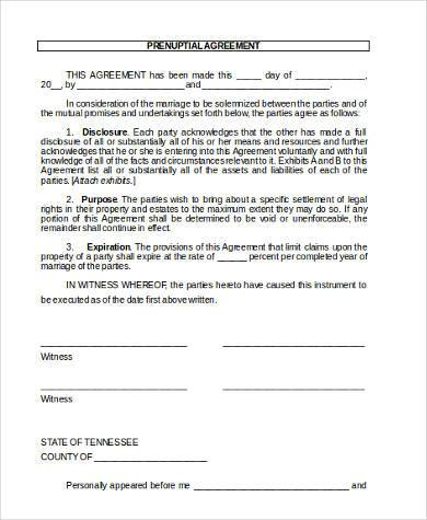 free basic prenuptial agreement form