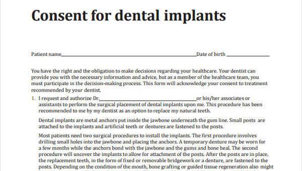 free consent form samples