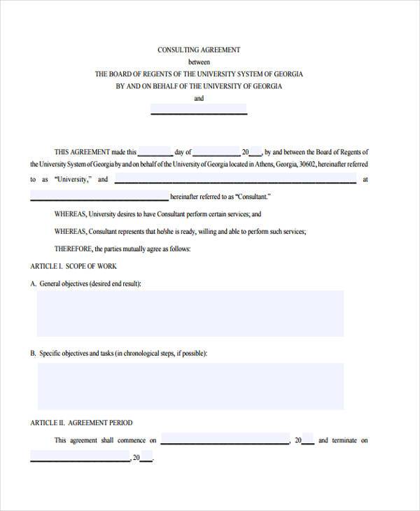 free consulting agreement form