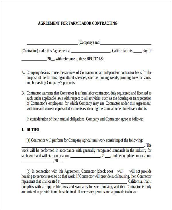 FREE 31+ Contract Agreement Sample Forms in PDF | MS Word