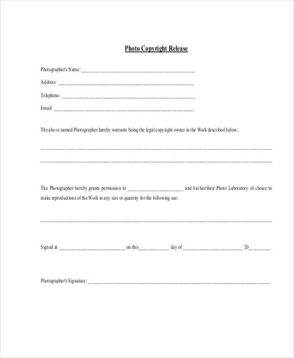 free copyright photo release form1