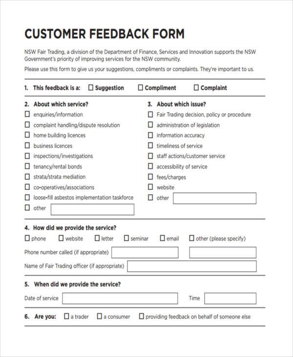 FREE 42+ Feedback Forms in PDF | MS Word | Excel