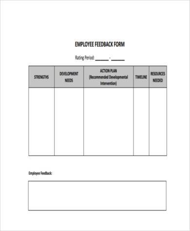 free employee feedback form sample2