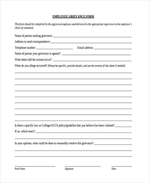 Grievance Form Fill Online Printable Fillable Blank Pdffiller Reverasite